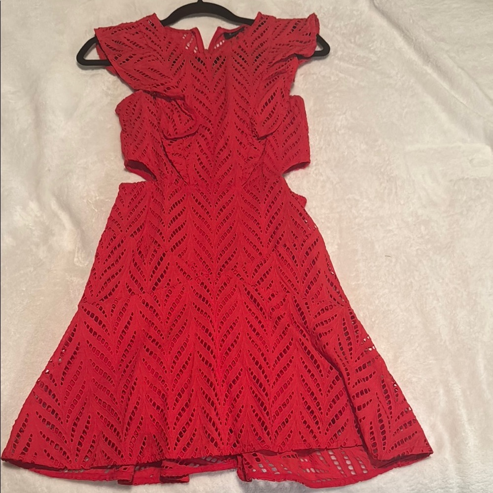 Bardot Red Fit and Flare Cocktail Mini Dress